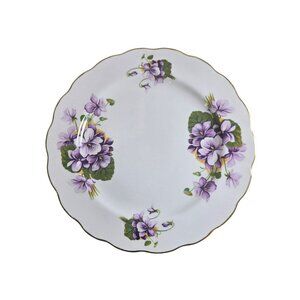 Vintage Royal Kent Bone China Staffordshire England Salad Plate Violets Floral